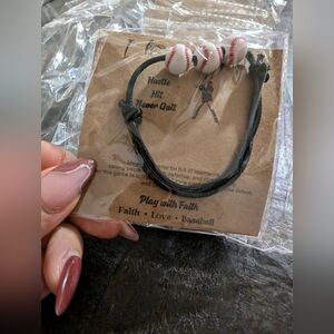 🎀$5 MLB Black Bracelet with Baseball Bracelet Charms